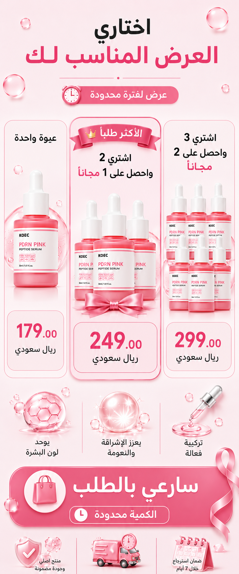 طريقة استخدام سيروم PDRN الوردي ضمن الروتين اليومي
