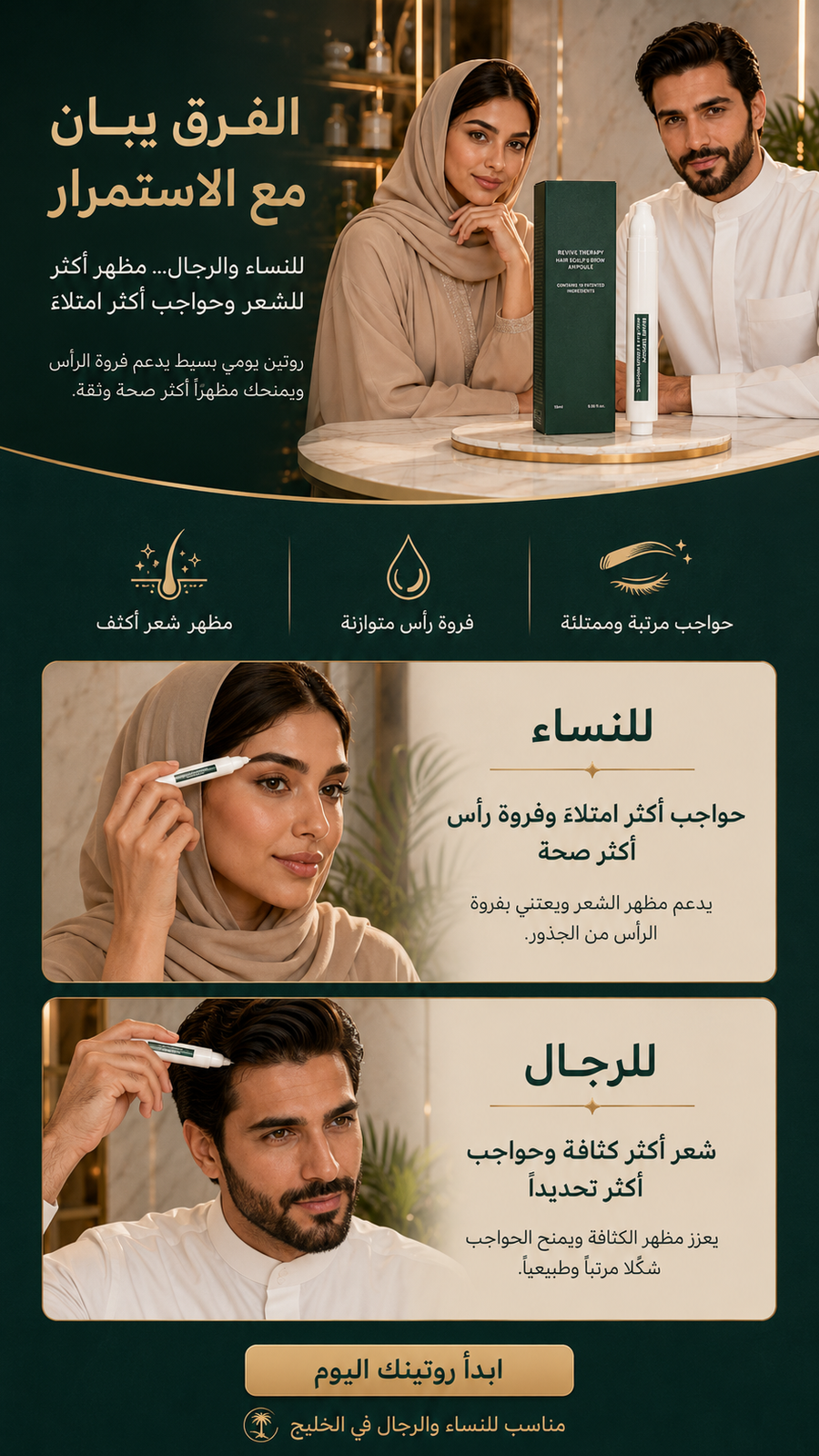 سيروم عناية فروة الرأس وخط الشعر والحواجب — رول أون كوري 15 مل