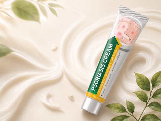 Product tube on cream texture