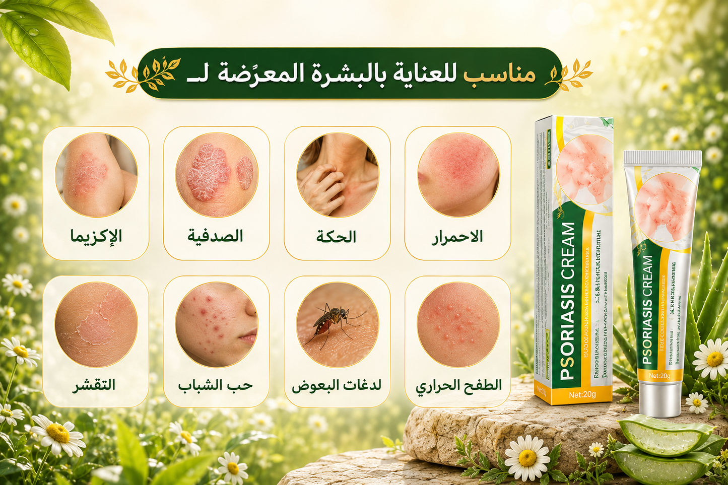 كريم الأعشاب للبشرة الجافة والحساسة