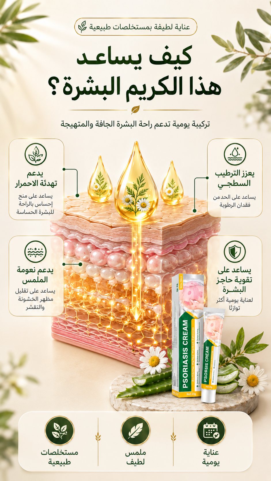 كريم الأعشاب للبشرة الجافة والحساسة