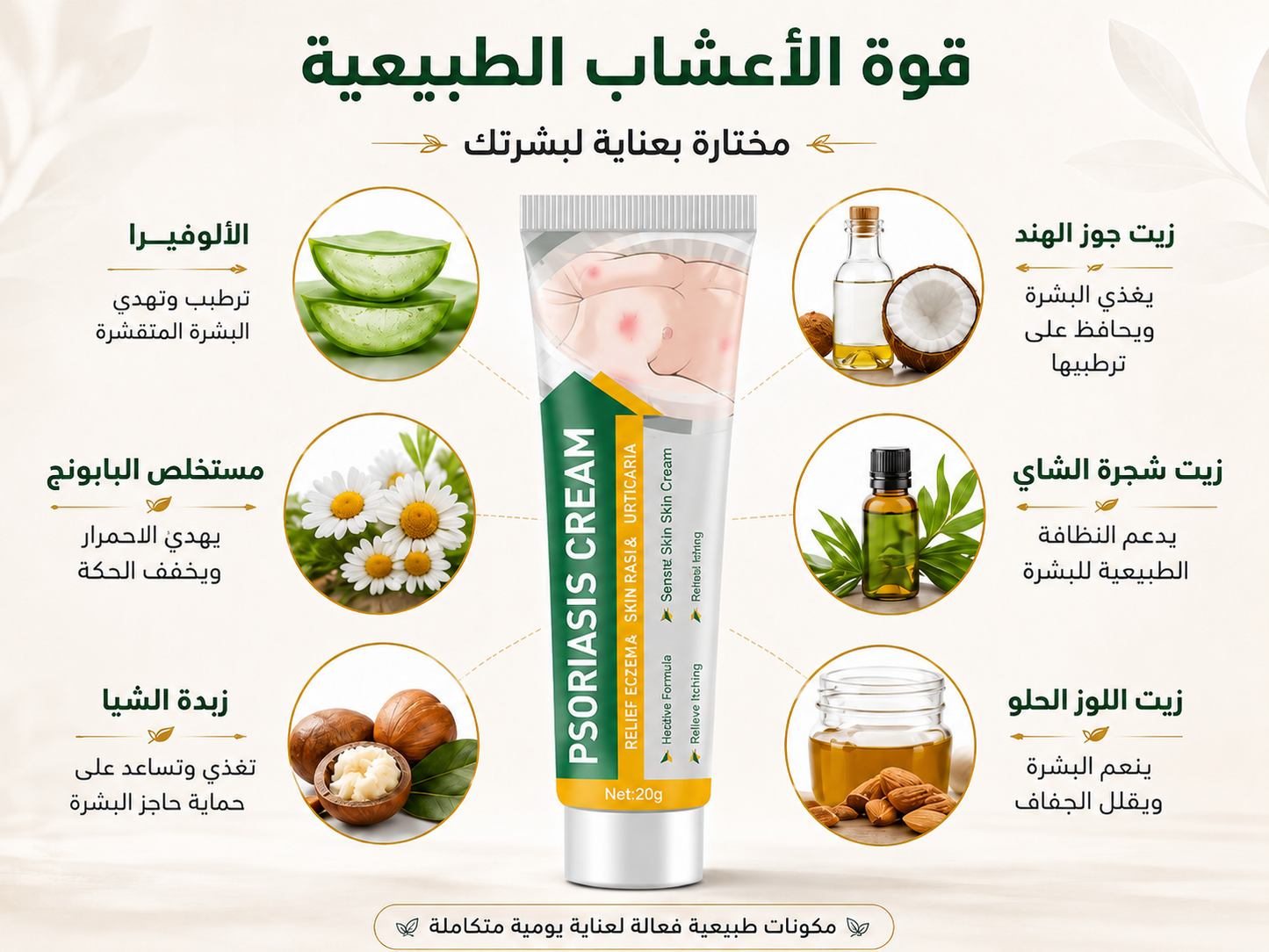 Skin Tinea Care External Cream herbal ingredients infographic